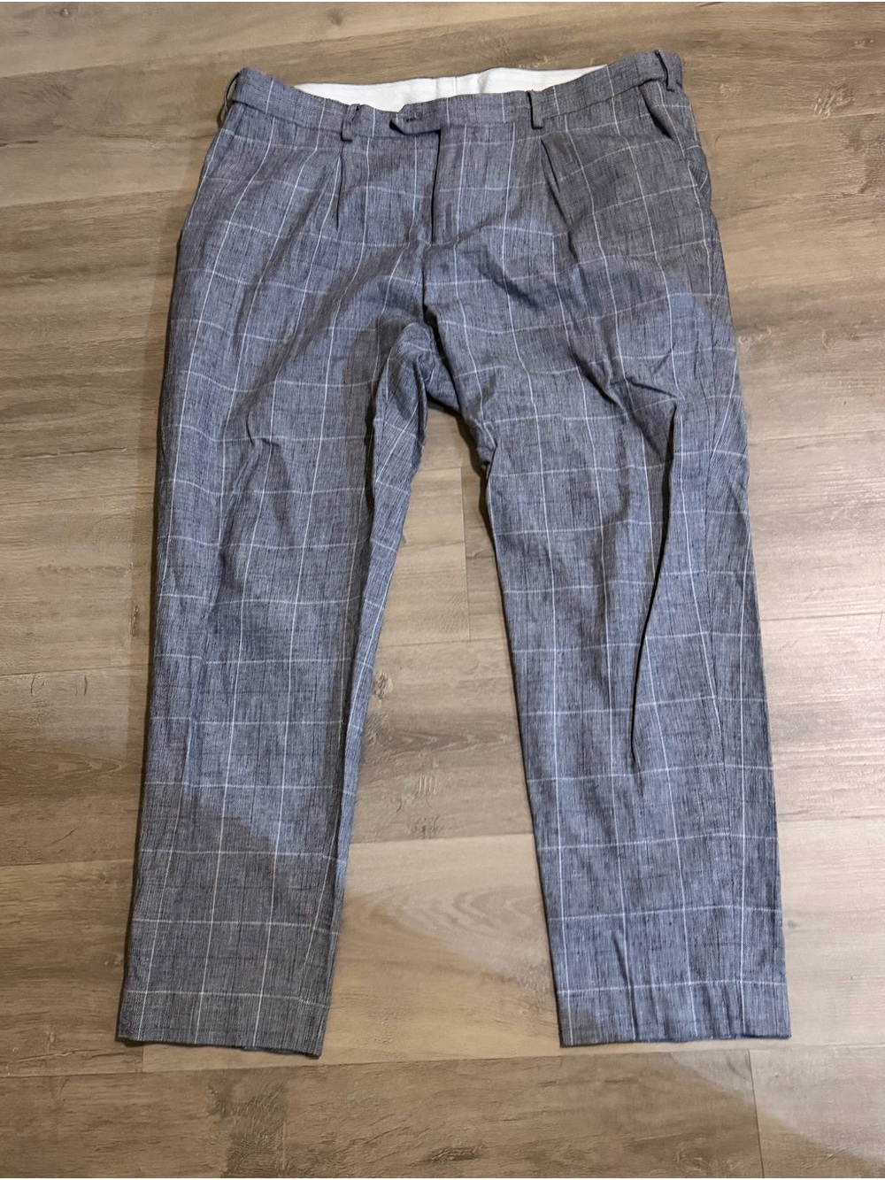 Express Men's Gray Windowpane Dress Pants